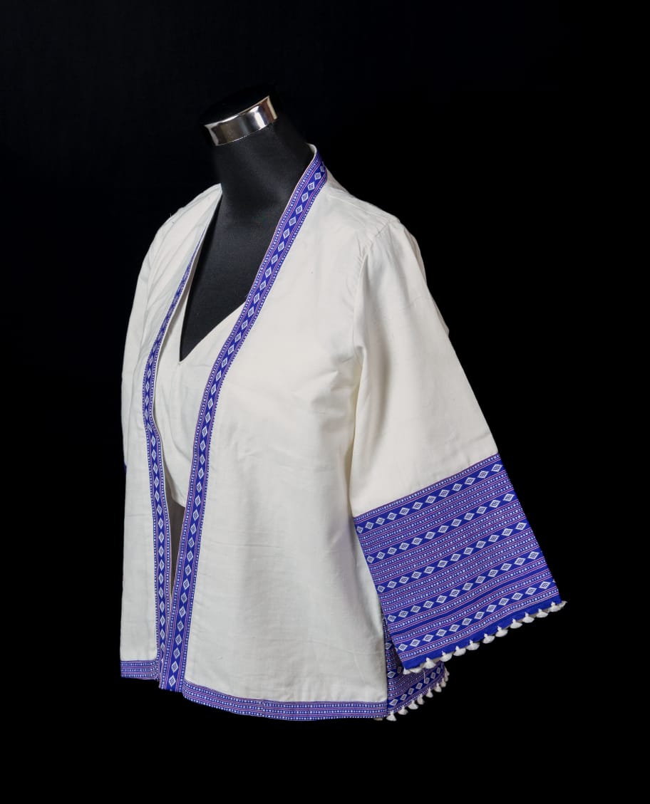 JACKET STYLE BLOUSE WITH TRADITIONAL KARBI MOTIF